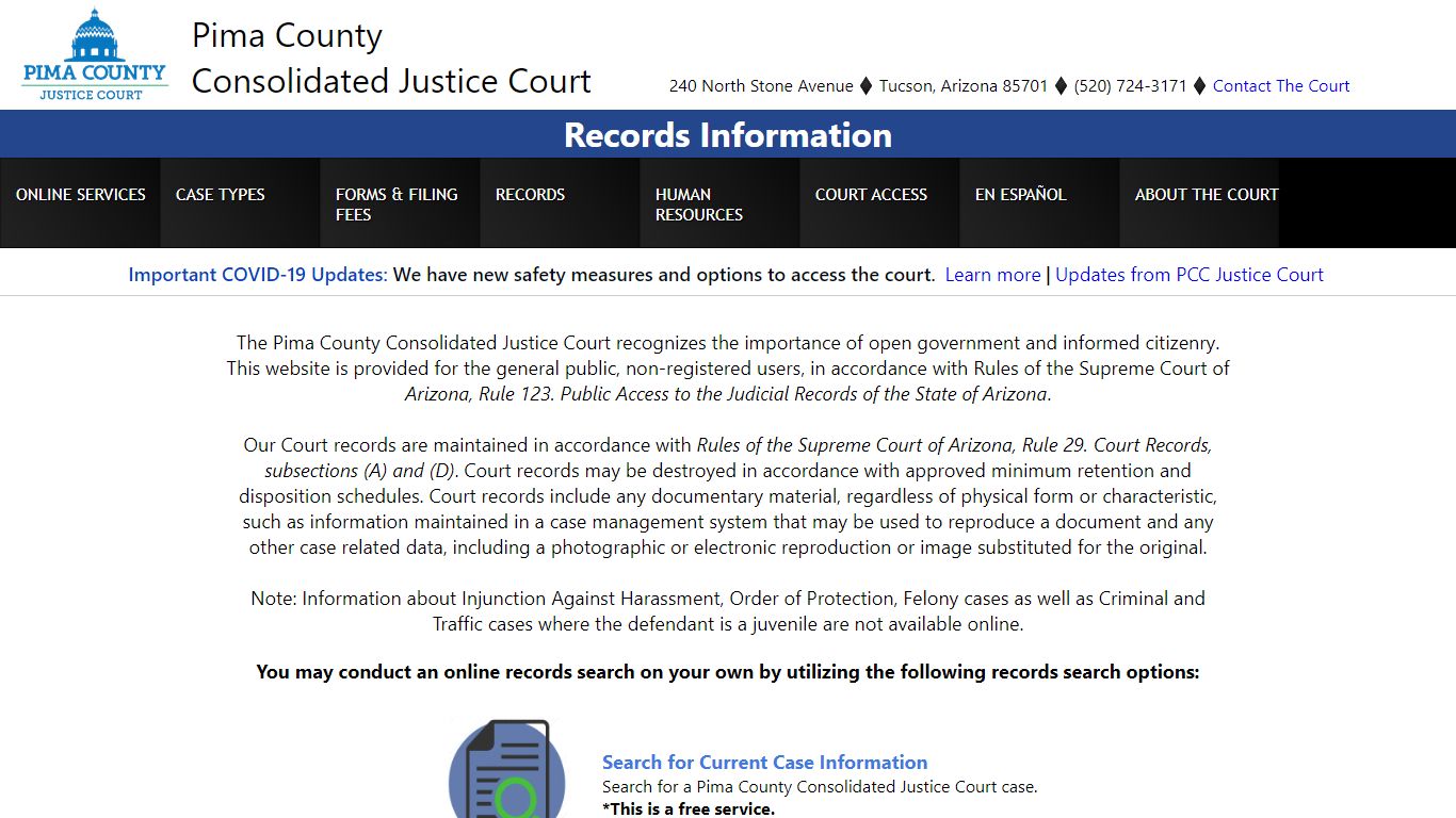 Records - Pima County Courthouse